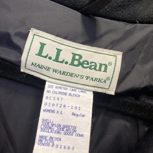 Vintage L.L.Bean Maine Warden's Parka Down Jacket Womens XL Warm Gore-Tex Coat - Picture 10 of 16